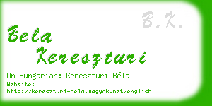 bela kereszturi business card
